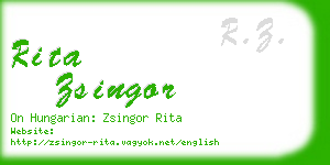 rita zsingor business card